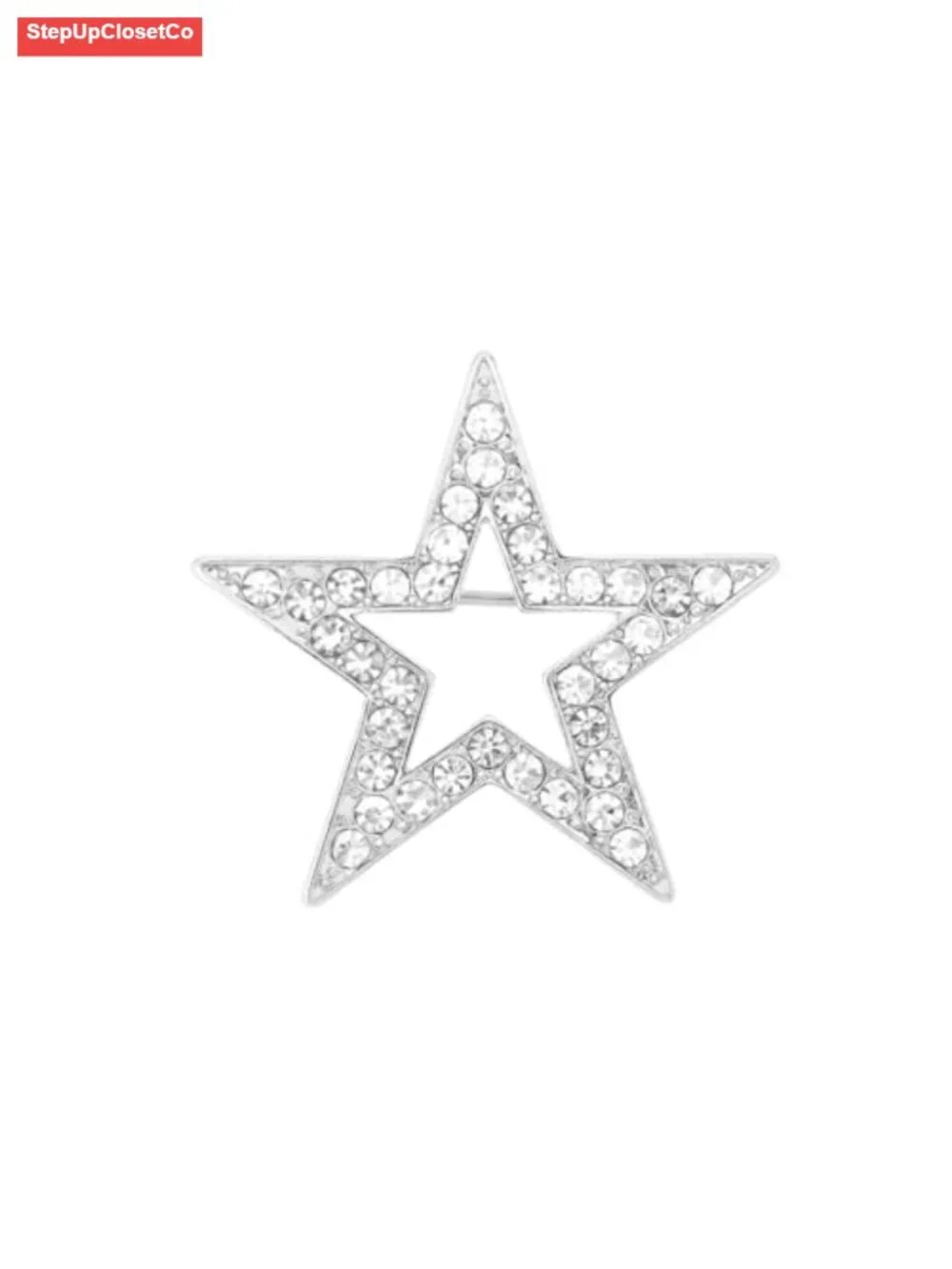 Shiny CZ Star Brooch Women Girls Sparkling Crystal Lapel Pin Elegant Hat Bag